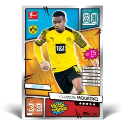 Topps Match Attax Chrome Bundesliga 2021/2022 - Booster Display (DE) -Sammlerwelt Verkauf moukoko card 1